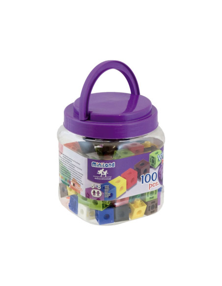 BOTE DE 100 CUBOS ENCAJABLES 2cm