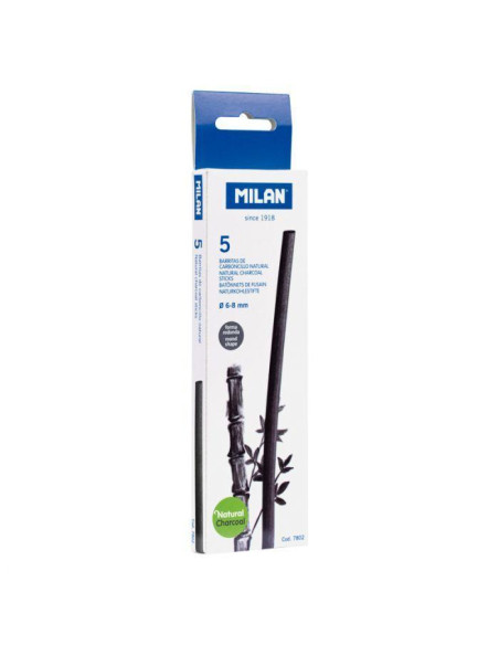 CAJA 5 CARBONCILLOS NATURALES MILAN Ø 6-8mm
