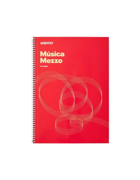 BLOC de MUSICA ADDITIO MEZZO 12 PENTAGRAMAS A4 ESPIRAL MICROPERFORADO SEPARADOR PORTAPARTITURAS PAGINAS FINALES PARA ANOTACIONES
