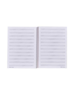BLOC de MUSICA ADDITIO MEZZO 12 PENTAGRAMAS A4 ESPIRAL MICROPERFORADO SEPARADOR PORTAPARTITURAS PAGINAS FINALES PARA ANOTACIONES 2