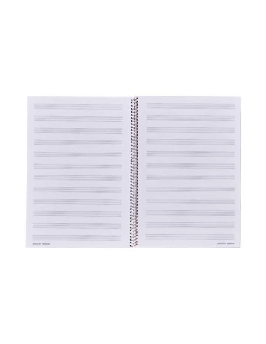 BLOC de MUSICA ADDITIO MEZZO 12 PENTAGRAMAS A4 ESPIRAL MICROPERFORADO SEPARADOR PORTAPARTITURAS PAGINAS FINALES PARA ANOTACIONES