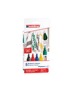 ESTUCHE 5 ROTULADORES TEXTIL EDDING 4500