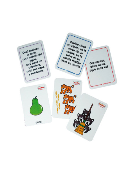 JUEGO HENBEA TARJETAS DE ADIVINANZAS RIMAS Y TRABALENGUAS