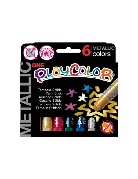 CAJA 6 TÉMPERAS PLAYCOLOR SÓLIDAS 10gr METALLIC