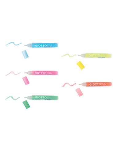 BLÍSTER 5 TUBOS PEGAMENTO GIOTTO GLITTER NEÓN