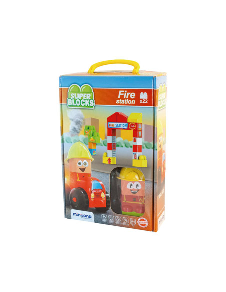 CAJA 22 PIEZAS MINILAND SUPER BLOCKS ESTACIÓN BOMBEROS