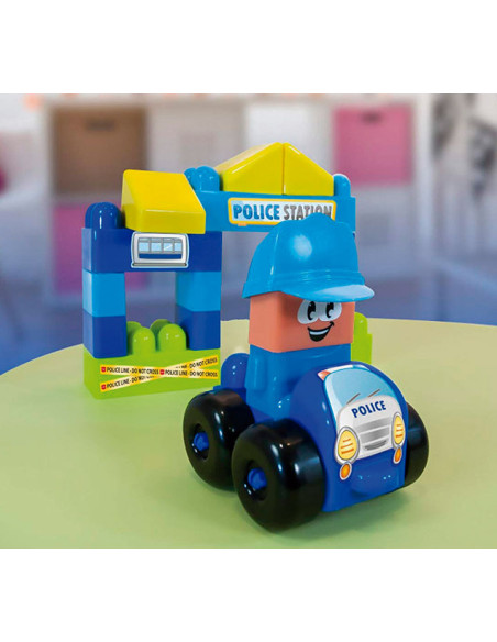 CAJA 18 PIEZAS MINILAND SUPER BLOCKS ESTACIÓN POLICIA
