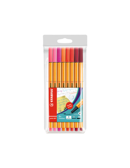 ESTUCHE 8 ROTULADORES STABILO POINT 88 SHADES OF RED