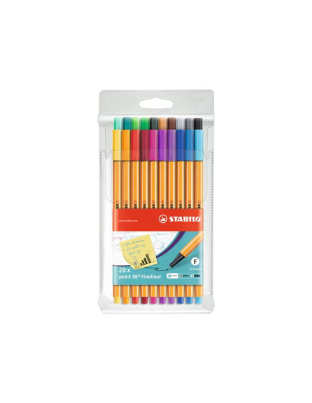 ESTUCHE 20 ROTULADORES STABILO POINT 88