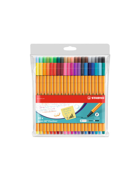 ROTULADOR FIBRA STABILO POINT 88 ESTUCHE de 40