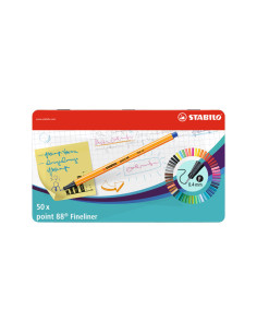 ESTUCHE METAL 50 ROTULADORES STABILO POINT 88
