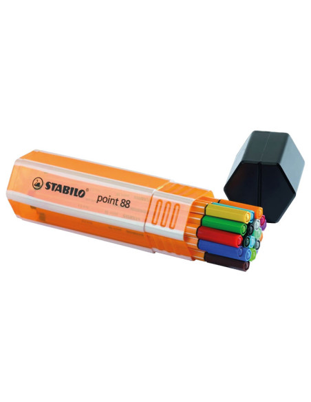 ROTULADOR FIBRA STABILO POINT 88 ESTUCHE de 20 BIG POINT BOX