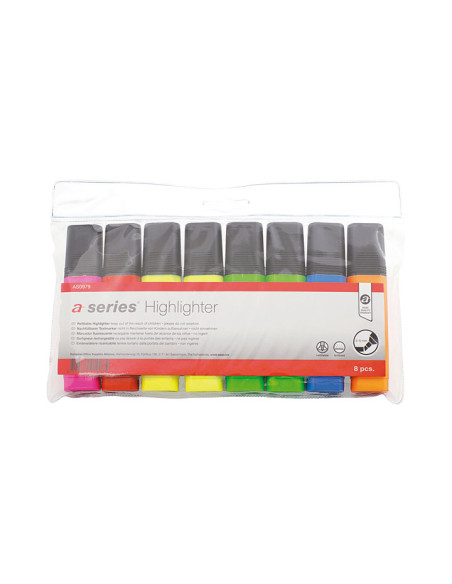 ESTUCHE 8 MARCADORES FLUORESCENTE A-SERIES