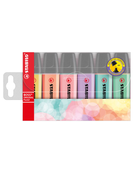 ESTUCHE 6 MARCADORES FLUORESCENTES STABILO BOSS ORIGINAL PASTEL