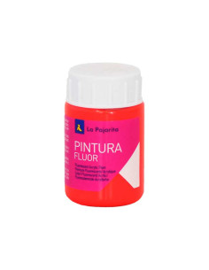 BOTE PINTURA LA PAJARITA FLUORESCENTE 35 ml ROJO