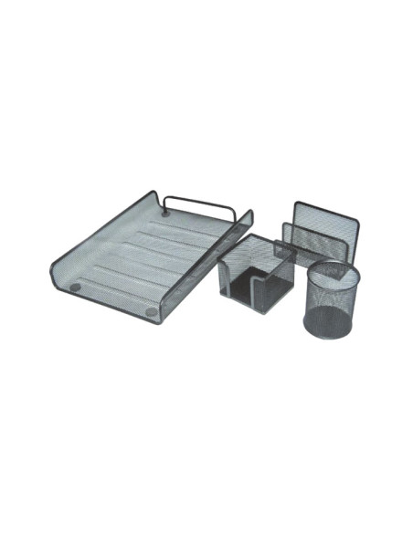SET 4 PIEZAS OFICINA REJILLA MESH