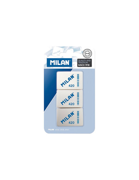 BLÍSTER 3 GOMAS DE BORRAR MILAN 420