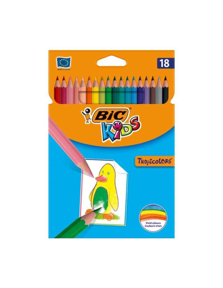 CAJA 18 LÁPICES BIC KIDS TROPICOLORS