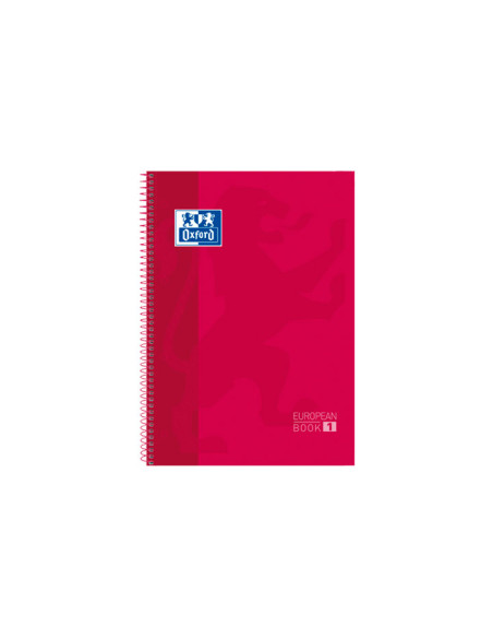 BLOC OXFORD SCHOOL EUBOOK 1 microtapa EXTRA A4  80h HORIZONTAL 90g ROJO