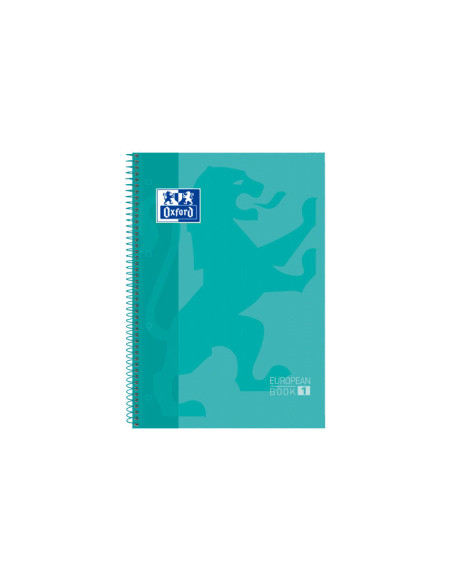 BLOC OXFORD SCHOOL EUBOOK 1 microtapa EXTRA A4  80h HORIZONTAL 90g VERDE MENTA
