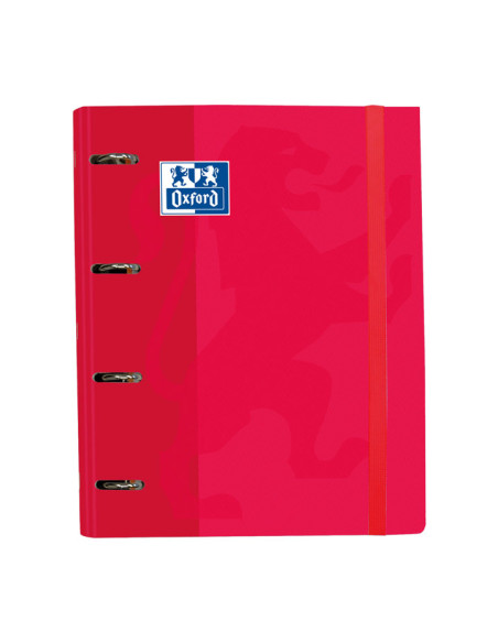CARPEBLOC OXFORD SCHOOL EUROPEANBINDER CLASSIC A4 4 anMIXTAS 35mm con RECAMBIO 100 hj CUADRIC5x5 ROJO