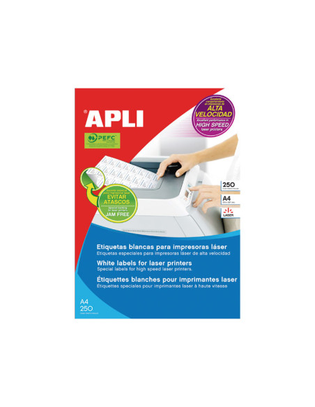 CAJA 250h ETIQUETAS APLI 485x254mm AUTOADHESIVAS