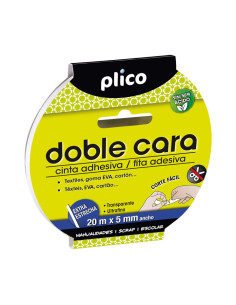 CINTA ADHESIVA PLICO DOBLE CARA 5mm x 20m
