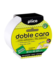 CINTA ADHESIVA PLICO DOBLE CARA 50mm x 20m