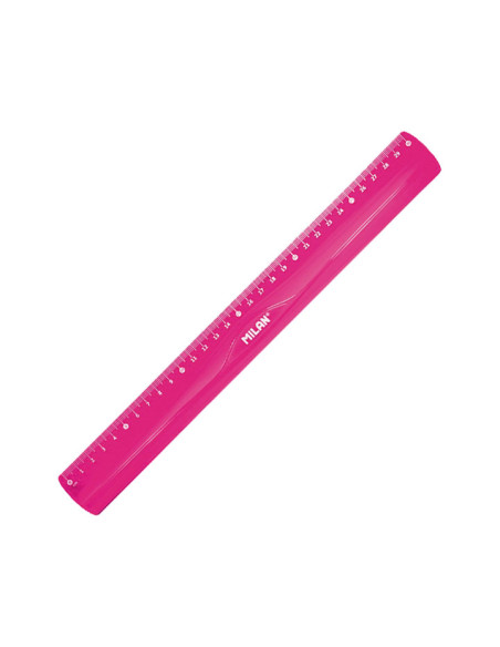 MILAN REGLAS FLEX&RESISTANT 30CM ROSA TRANSLUCIDO KIT DE 4 PIEZAS