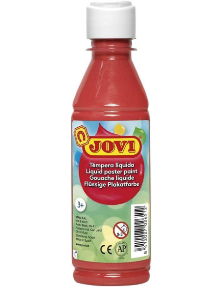 JOVI TÉMPERA LÍQUIDA BERMELLÓN BOTELLA DE 250ML