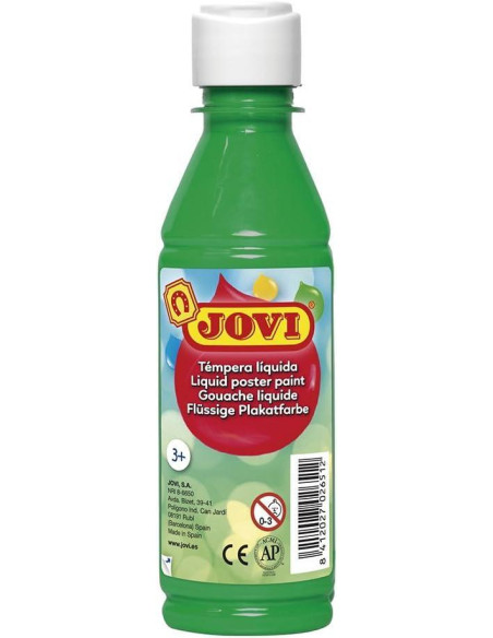 JOVI TÉMPERA LÍQUIDA VERDE MEDIO BOTELLA DE 250ML