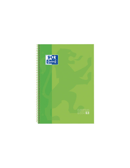 BLOC OXFORD SCHOOL EUBOOK 1 microtapa EXTRA A4  80h HORIZONTAL 90g VERDE MANZANA