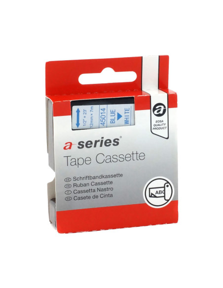 CINTA ROTULAR A-SERIES 12mm x 7m ELECTRÓNICA AZULBLANCO
