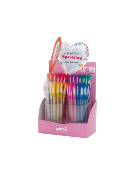 EXPOSITOR 48 BOLÍGRAFOS UNI-BALL SPARKLING UM-120SP