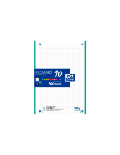 OXFORD RECAMBIO CLASSIC 160H A4 SUELTAS 90GR 5X5MM 4 TALADROS 10 BANDAS COLORES