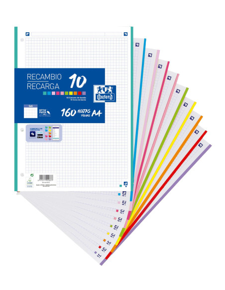 RECAMBIO 160h OXFORD 5x5 10 COLORES VIVOS