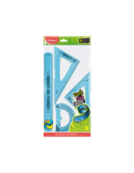 MAPED REGLAS TWIST´N FLEX MAXI 30CM COLORES SURTIDOS KIT DE 4 PIEZAS