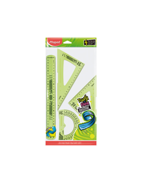 MAPED REGLAS TWIST´N FLEX MAXI 30CM COLORES SURTIDOS KIT DE 4 PIEZAS