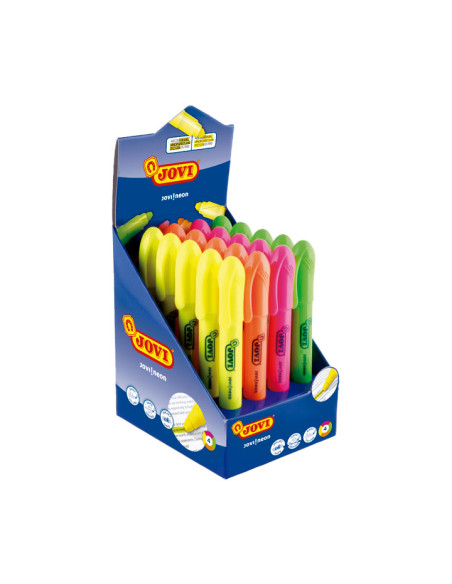 JOVI MARCADOR FLUORESCENTE JOVI!NEON DE GEL EN STICK 140MM CSURTIDOS EXPOSITOR 20 UD