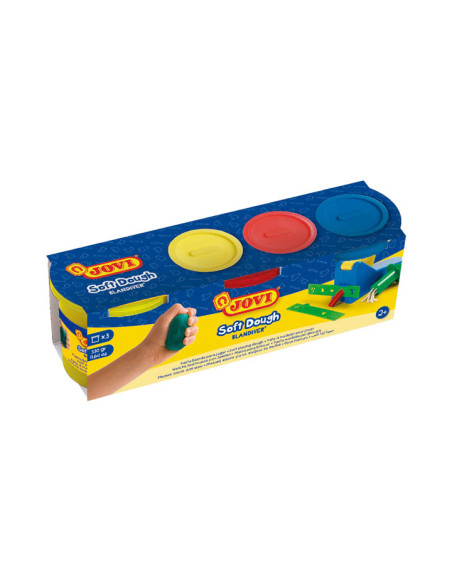 PACK 3 BOTES PLASTILINA JOVI SOFT DOUGH BLANDIVER
