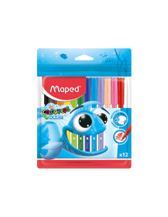 ROTULADOR FIBRA MAPED COLOR´PEPS OCEAN ESTUCHE de 12
