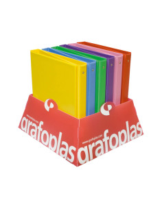 EXPOSITOR 12 CARPETAS DE 4 ANILLAS GRAFOPLAS COLORS 25mm F