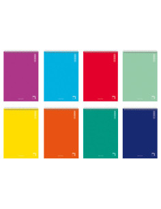 PACSA BLOC BASIC 80H 12 60GR 4X4MM TAPAS CARTÓN PACK 10 UD COLORES SURTIDOS