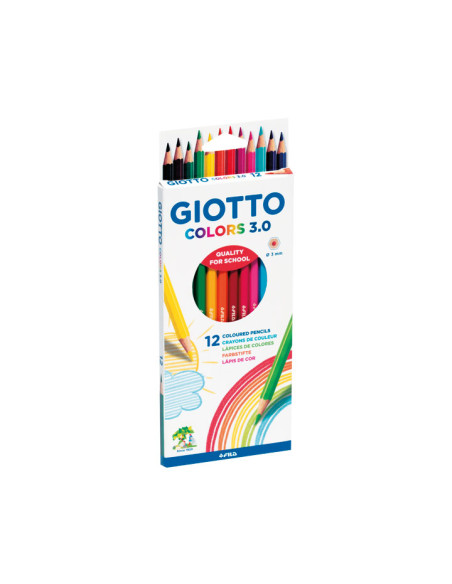 GIOTTO LÁPICES DE COLORES COLORS 30 SURTIDOS ESTUCHE 12 UD