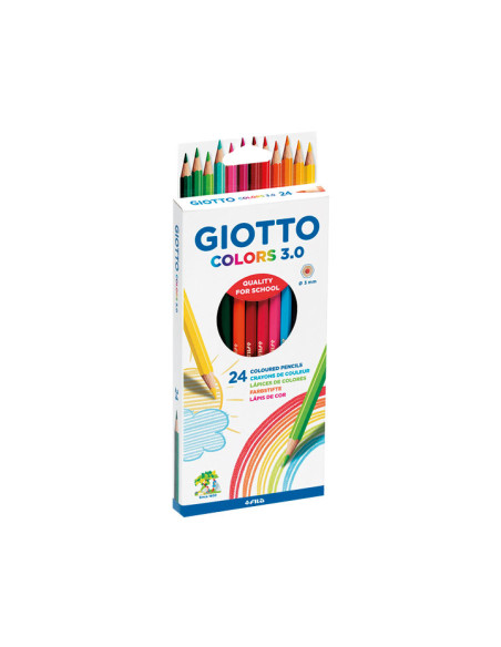 GIOTO LÁPICES DE COLORES COLORS 30 SURTIDOS  ESTUCHE 24 UD