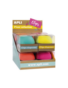 EXPOSITOR 8 PORTACLIPS APLI FLUOR COLLECTION 2