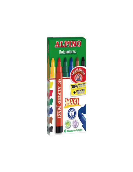 ROTULADOR FIBRA ALPINO MAXI ESTUCHE de  6