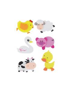 SET FIGURAS GOMA EVA FIXO KIDS ADHESIVAS 3D ANIMALES DE GRANJA