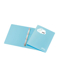 CARCHIVO CARPETA ANILLAS 4 X 25MM FOLIO POLIPROPILENO SOFT PACK 5 UD AZUL PASTEL 2