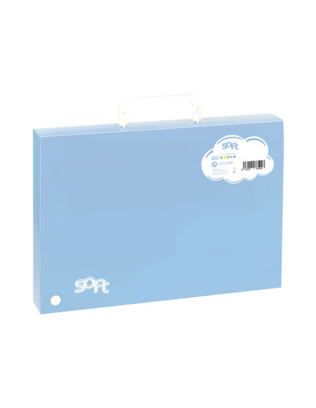 CARTERA MALETIN CON ASA CARCHIVO SOFT PP 4 CMS AZUL PASTEL